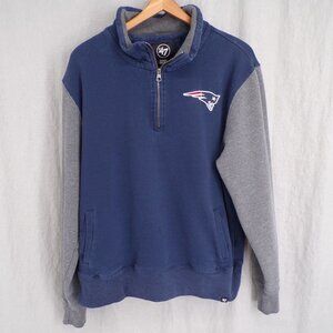 47 New England Patriots Pullover Zip Neck Cotton Sweat Jacket - X-Large
